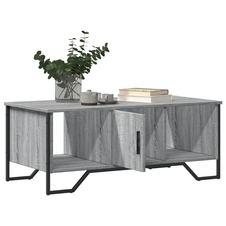 Table basse sonoma gris 100x51x40 cm bois d'ingénierie - 9