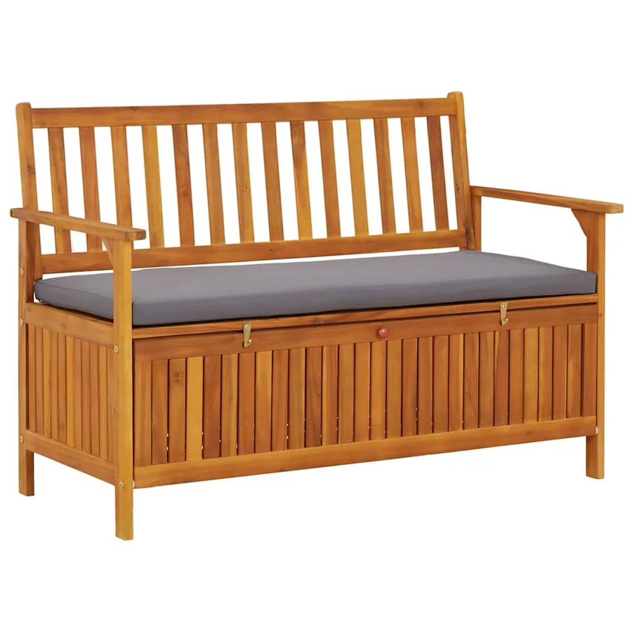 Banc de rangement de jardin 120 cm Bois d'acacia solide