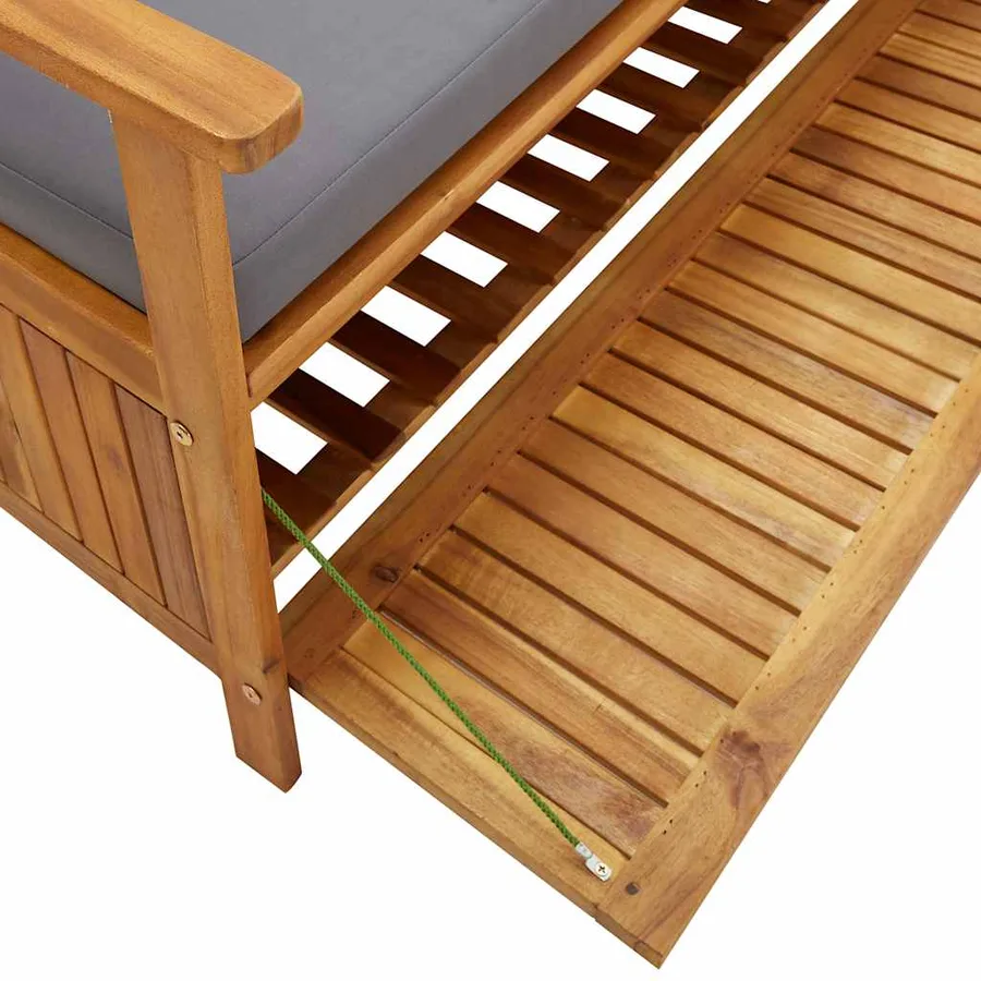 Banc de rangement de jardin 120 cm Bois d'acacia solide - 12