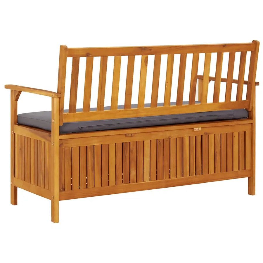 Banc de rangement de jardin 120 cm Bois d'acacia solide - 4