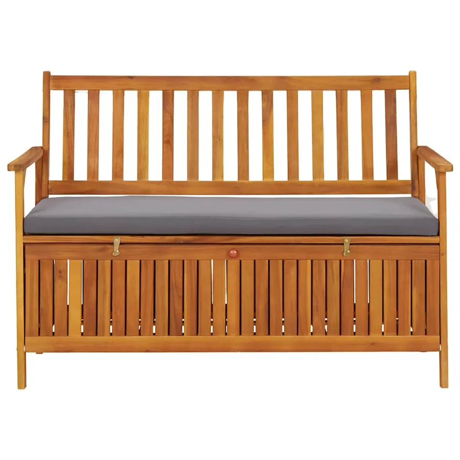 Banc de rangement de jardin 120 cm Bois d'acacia solide - 5
