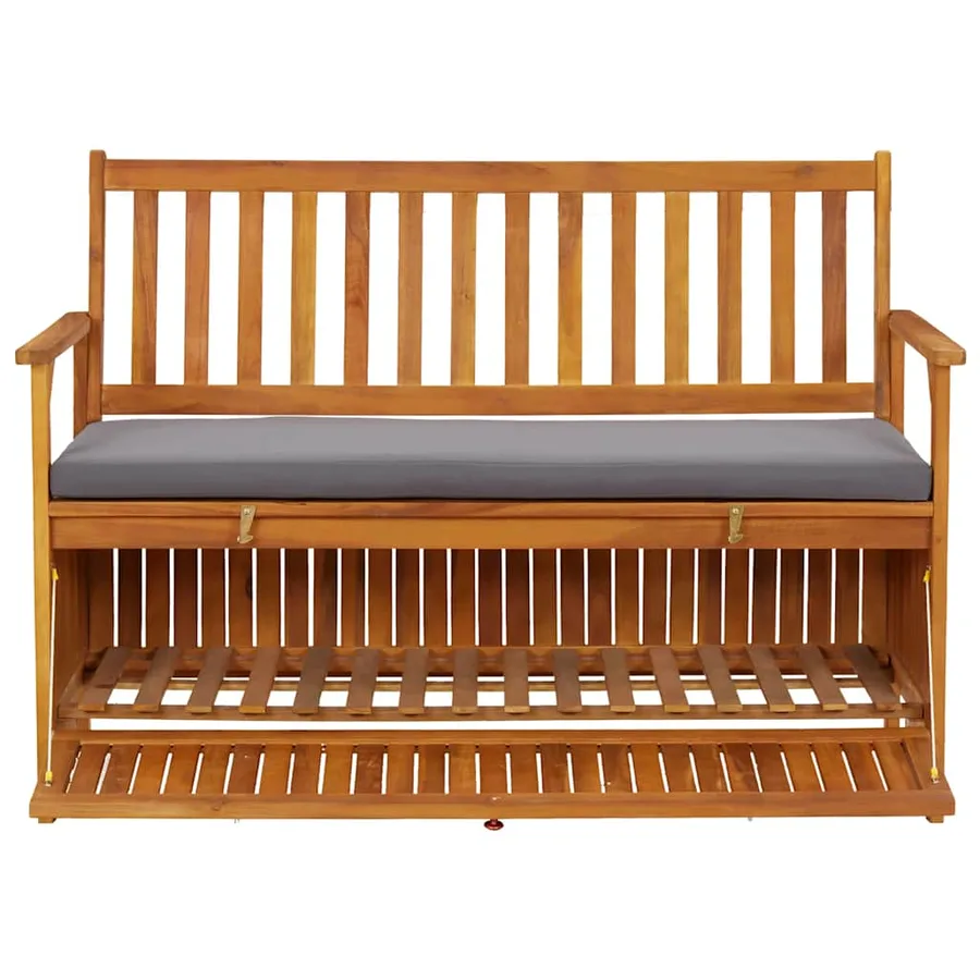 Banc de rangement de jardin 120 cm Bois d'acacia solide - 6