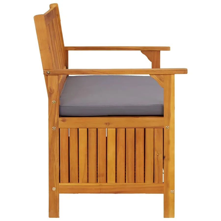 Banc de rangement de jardin 120 cm Bois d'acacia solide - 8