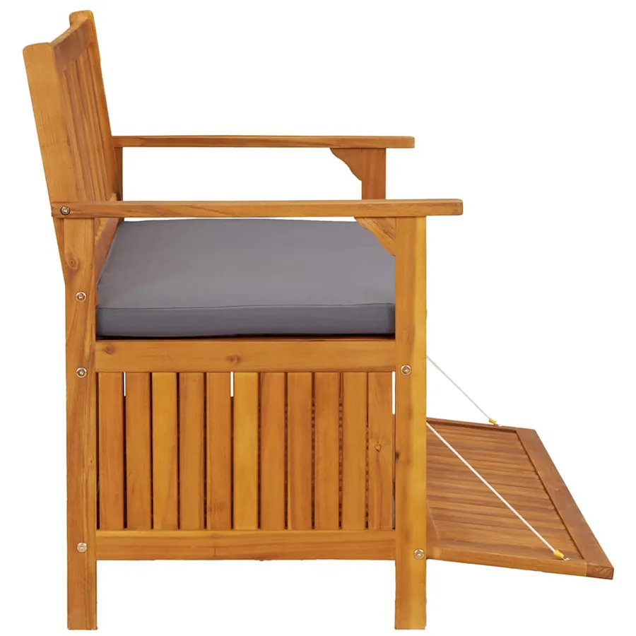 Banc de rangement de jardin 120 cm Bois d'acacia solide - 9