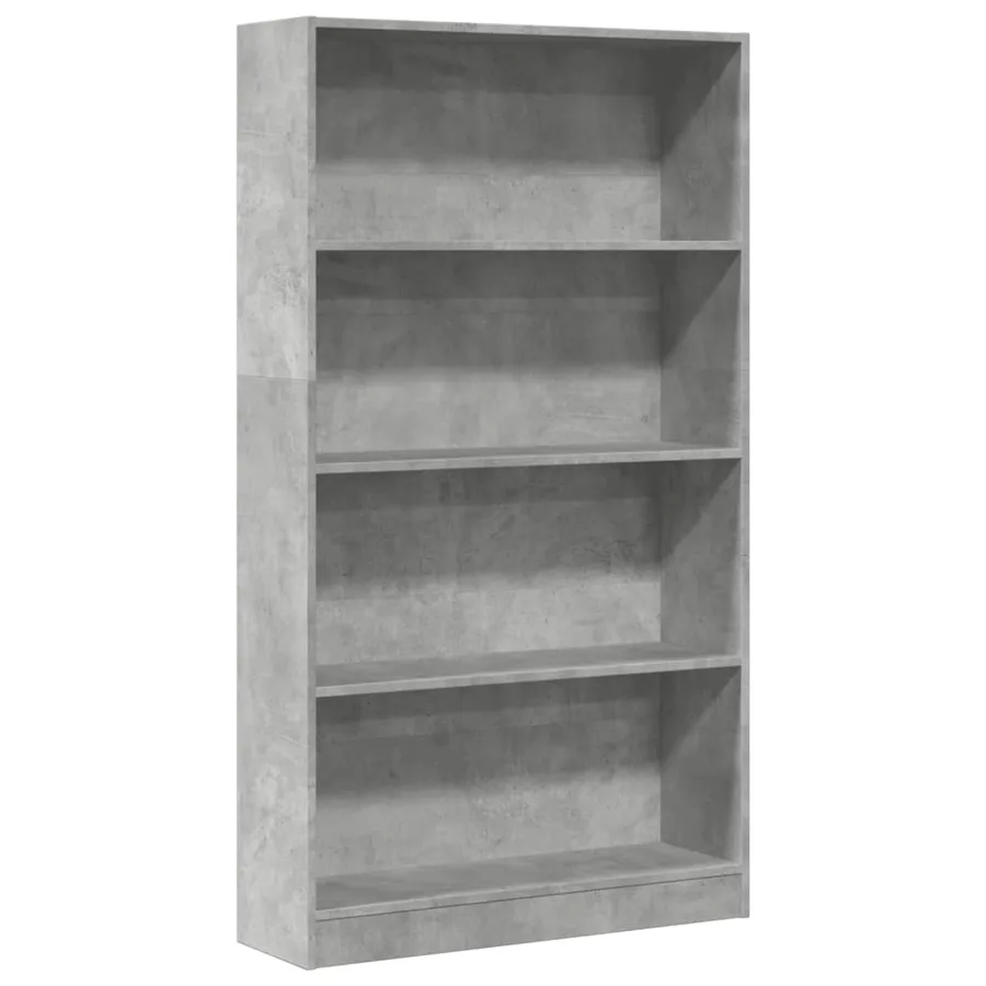 Bibliothèque gris béton 80x24x143 cm bois d'ingénierie - 2