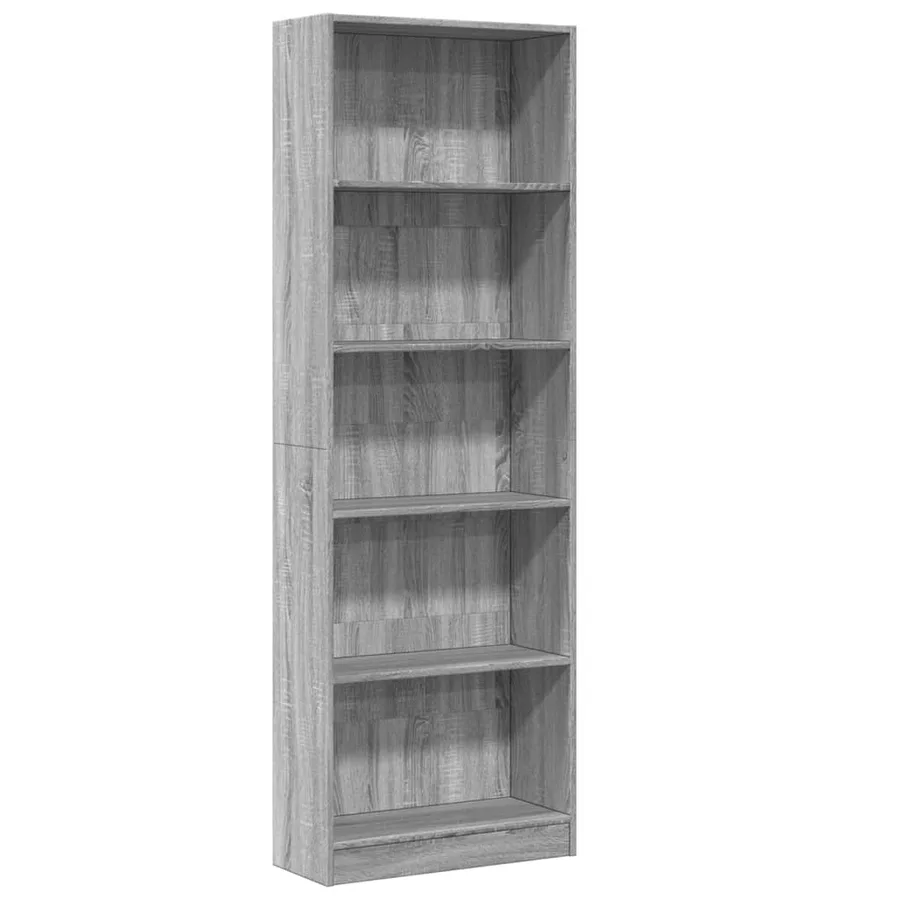 Bibliothèque sonoma gris 60x24x176 cm bois d'ingénierie - 2