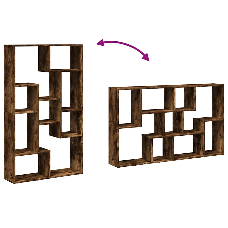 Bibliothèque chêne fumé 72x20x120,5 cm bois d'ingénierie - 9