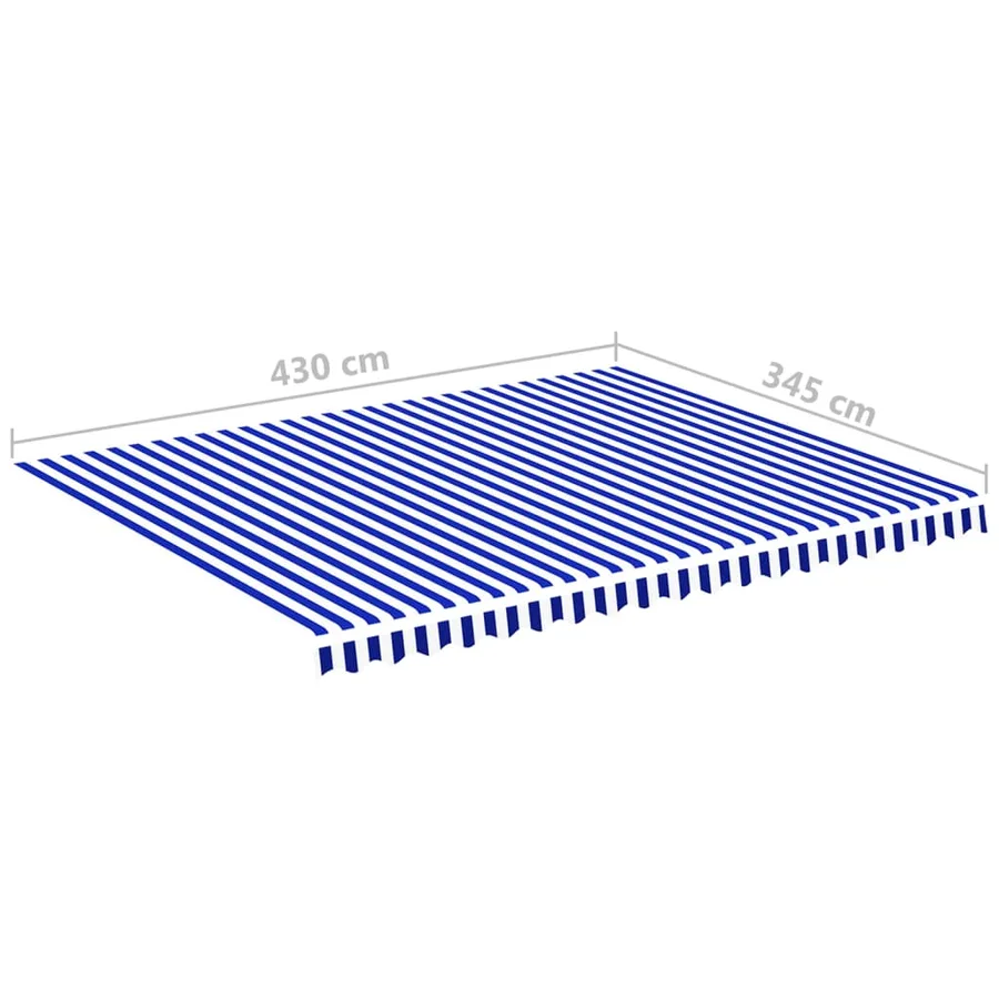 Tissu de remplacement pour auvent bleu et blanc 4,5x3,5 m polyester - 6