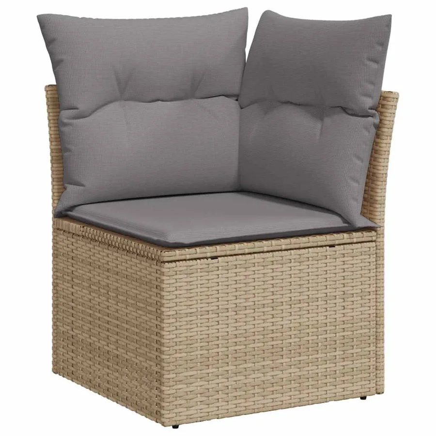 Salon de jardin avec coussins 5 pcs beige résine tressée - 6