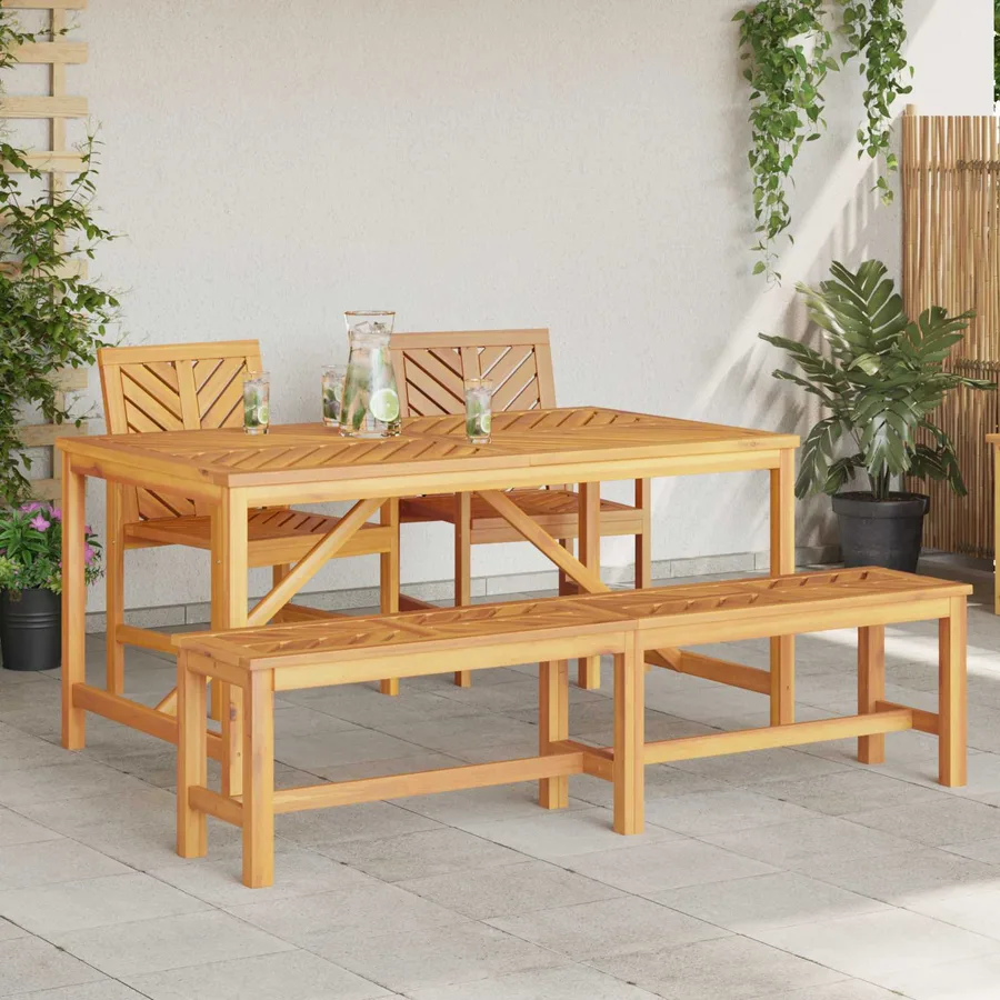 Ensemble de salle à manger pour jardin 4 pc Marron - 4