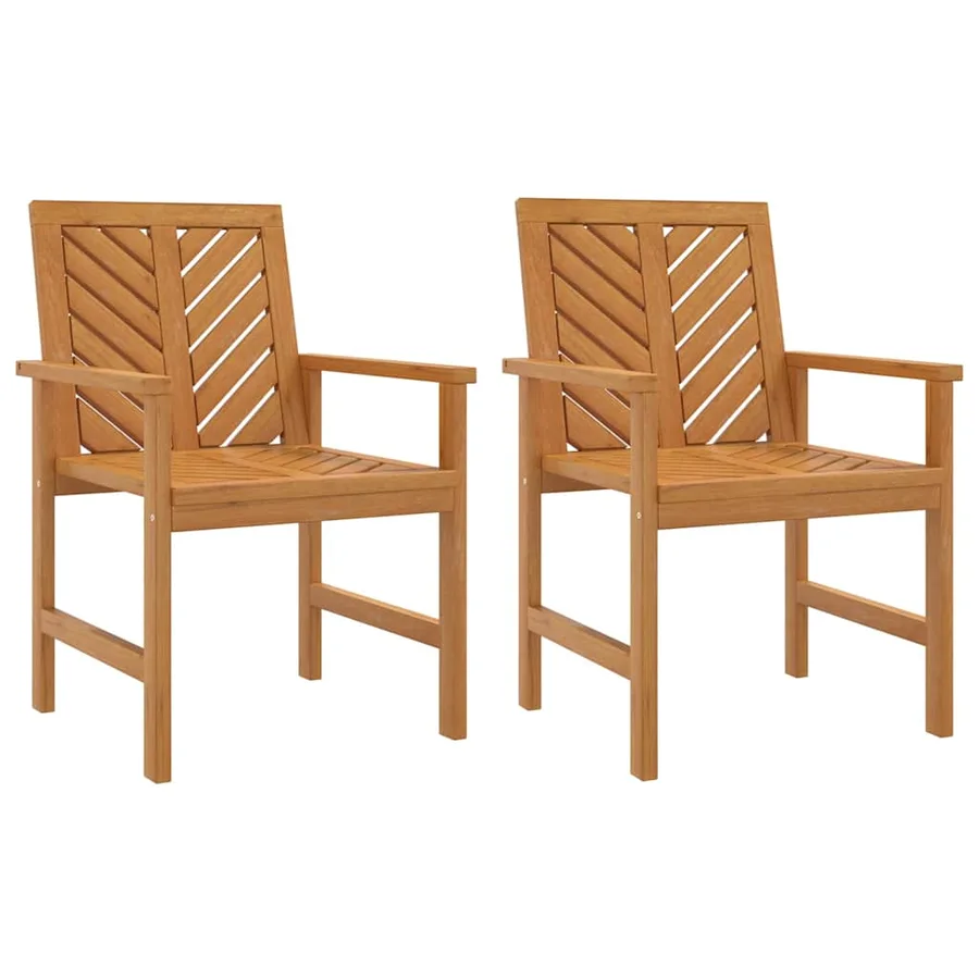 Chaises à manger de jardin lot de 2 bois massif d'acacia - 2
