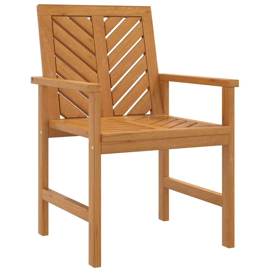 Chaises à manger de jardin lot de 2 bois massif d'acacia - 3