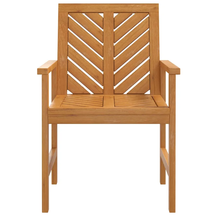Chaises à manger de jardin lot de 2 bois massif d'acacia - 4