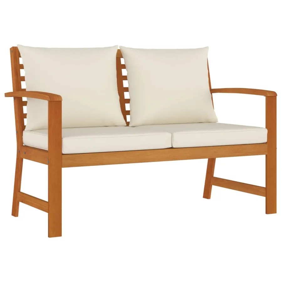 Ensemble à manger de jardin 4 pcs coussins Bois acacia - 4