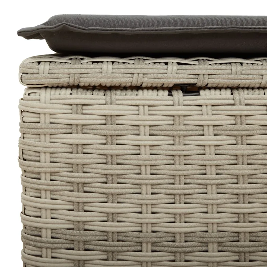 Salon de jardin 4 pcs avec coussins gris clair résine tressée - 10