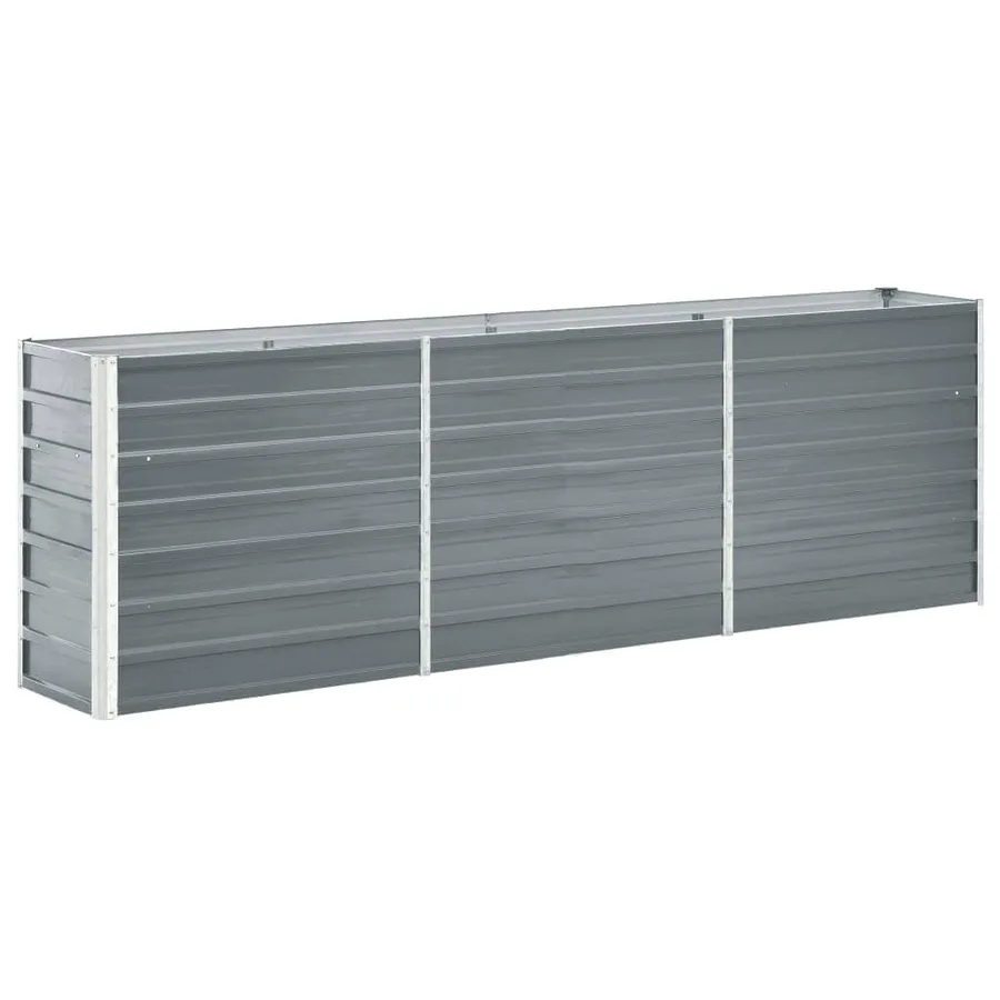 Lit surélevé de jardin Acier galvanisé 240x40x77 cm Gris - 2