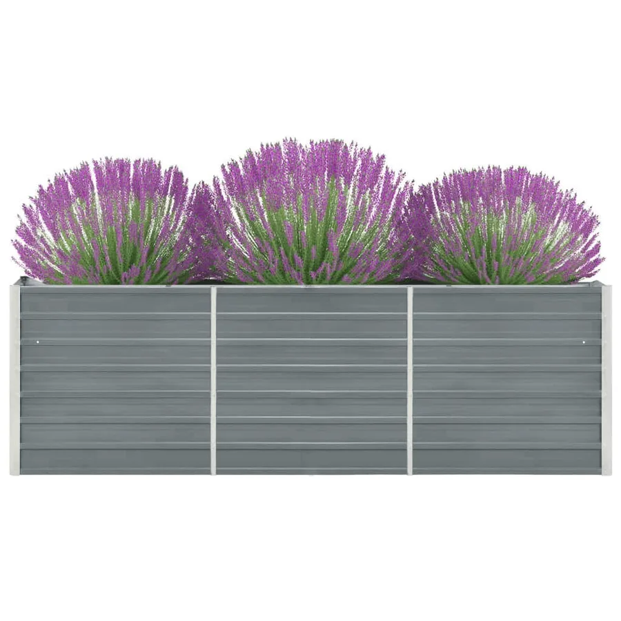 Lit surélevé de jardin Acier galvanisé 240x40x77 cm Gris - 3