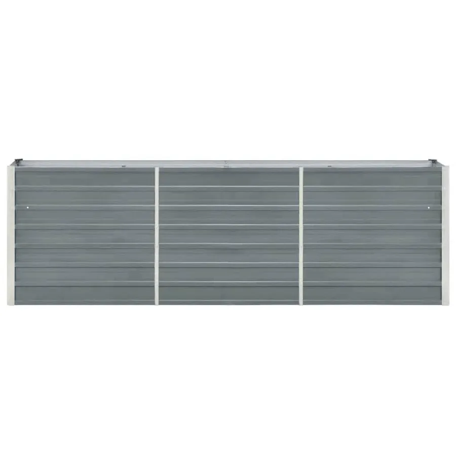 Raised Garden Bed Galvanised Steel 240x40x77 cm Grey - 4