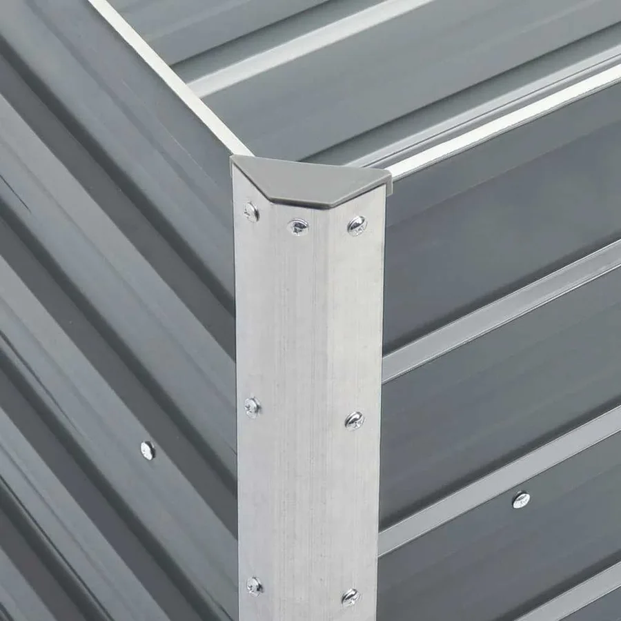 Lit surélevé de jardin Acier galvanisé 240x40x77 cm Gris - 6