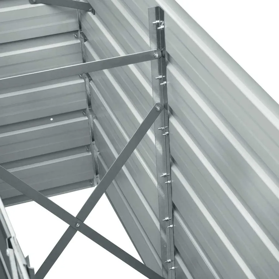 Raised Garden Bed Galvanised Steel 240x40x77 cm Grey - 7