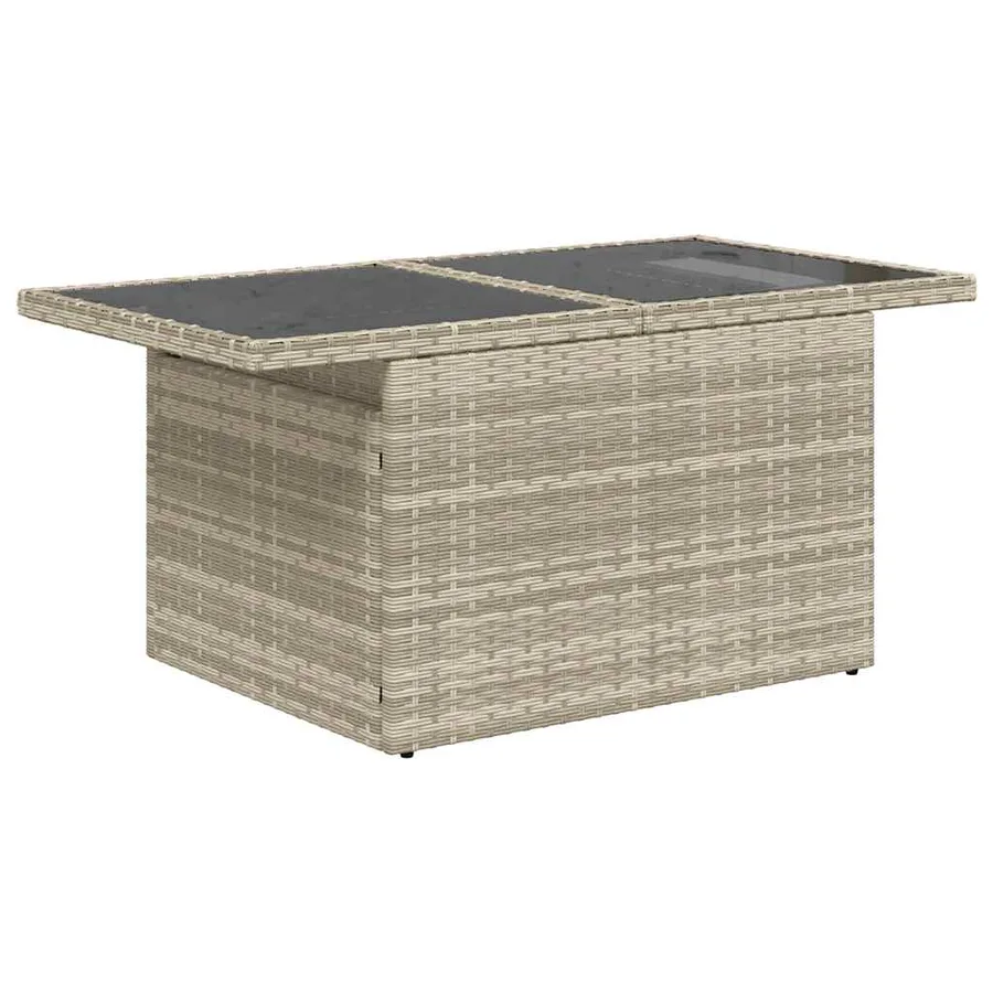 Salon de jardin avec coussins 10 pcs gris clair résine tressée - 6