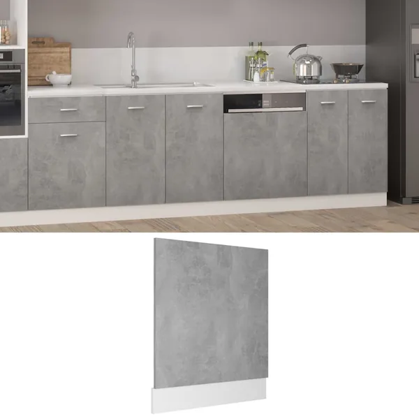 Panneau de lave-vaisselle "Lyon" Gris béton 59,5 x 3 x 67 cm Bois d'ingénierie