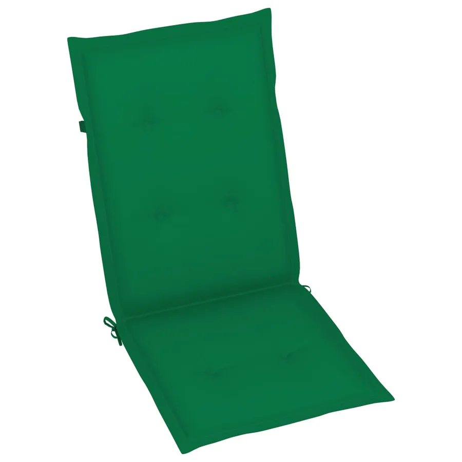 Chaises de jardin lot de 6 avec coussins vert Bois teck massif - 7