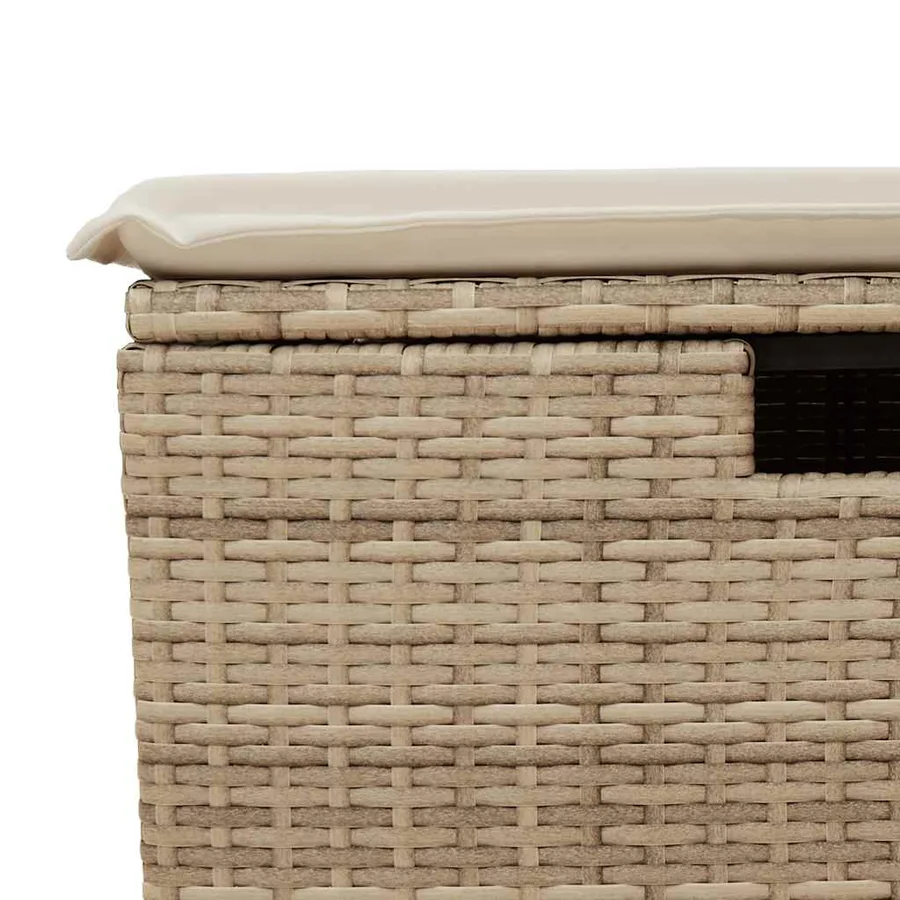 Salon de jardin avec coussins 5 pcs beige résine tressée - 10
