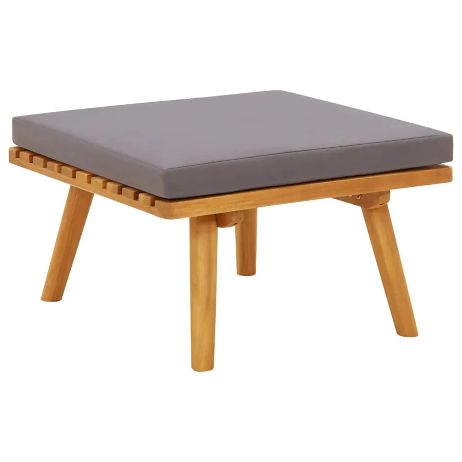 Salon de jardin 7 pcs avec coussins Bois d'acacia solide - 7