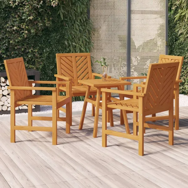 Chaises à manger de jardin lot de 4 bois massif d'acacia