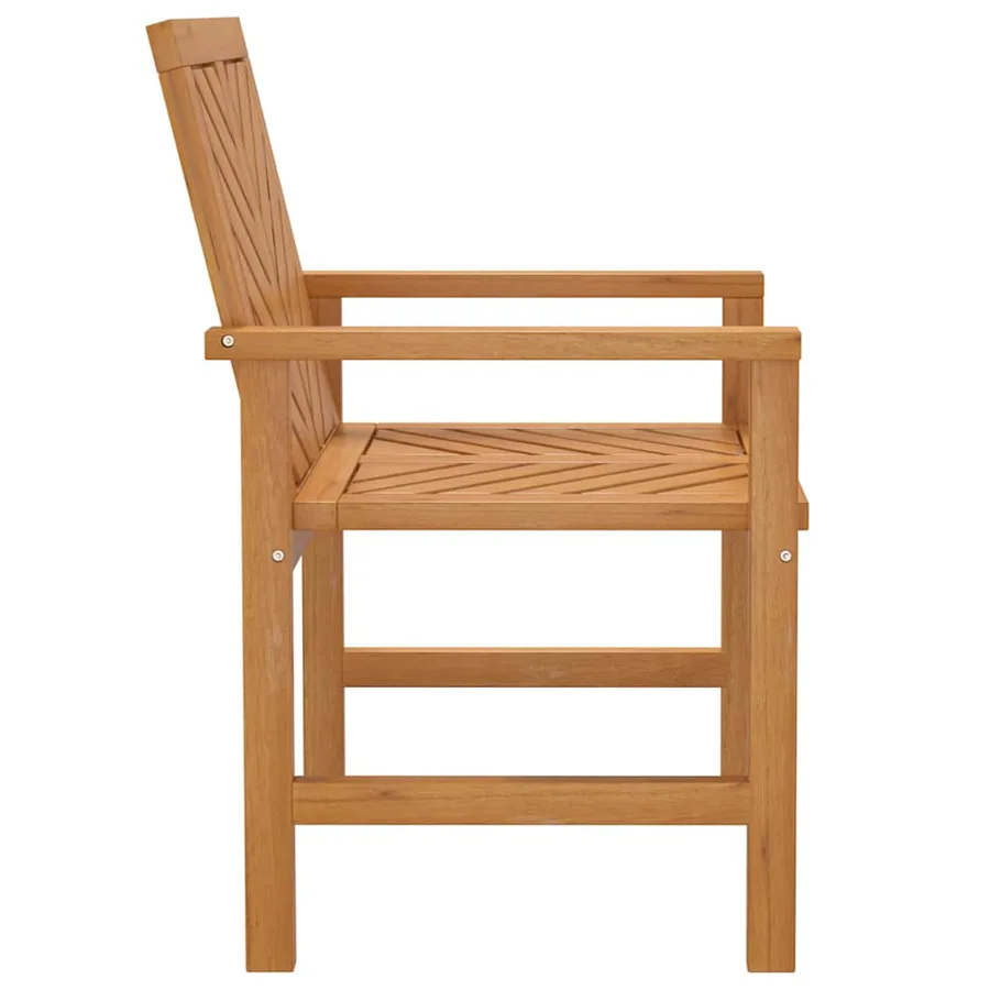 Chaises à manger de jardin lot de 4 bois massif d'acacia - 5
