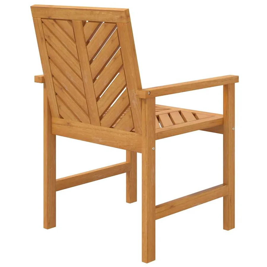 Chaises à manger de jardin lot de 4 bois massif d'acacia - 6