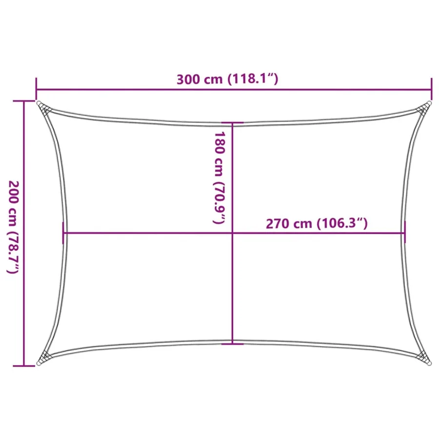 Voile d'ombrage 160 g/m² Beige 2x3 m PEHD - 10