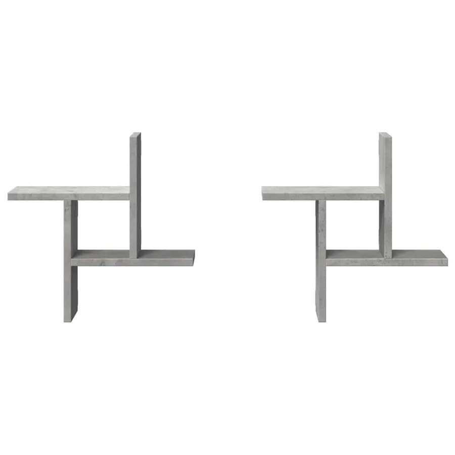 Étagères murales 2 pcs gris béton 38x12x38 cm bois d'ingénierie - 5