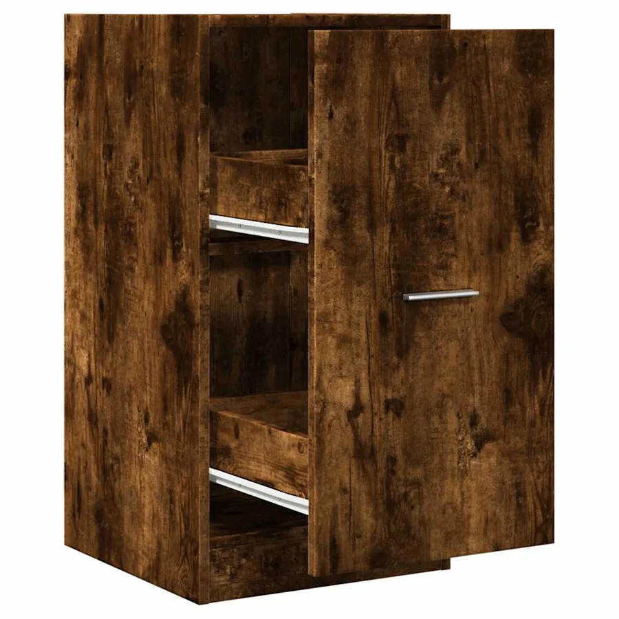 Armoire d'apothicaire chêne fumé 40x41x77,5cm bois d'ingénierie - 2
