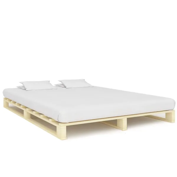 Cadre de lit de palette sans matelas 140x200 cm bois massif pin