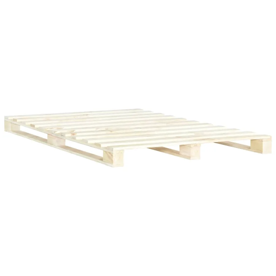 Cadre de lit de palette sans matelas 140x200 cm bois massif pin - 2