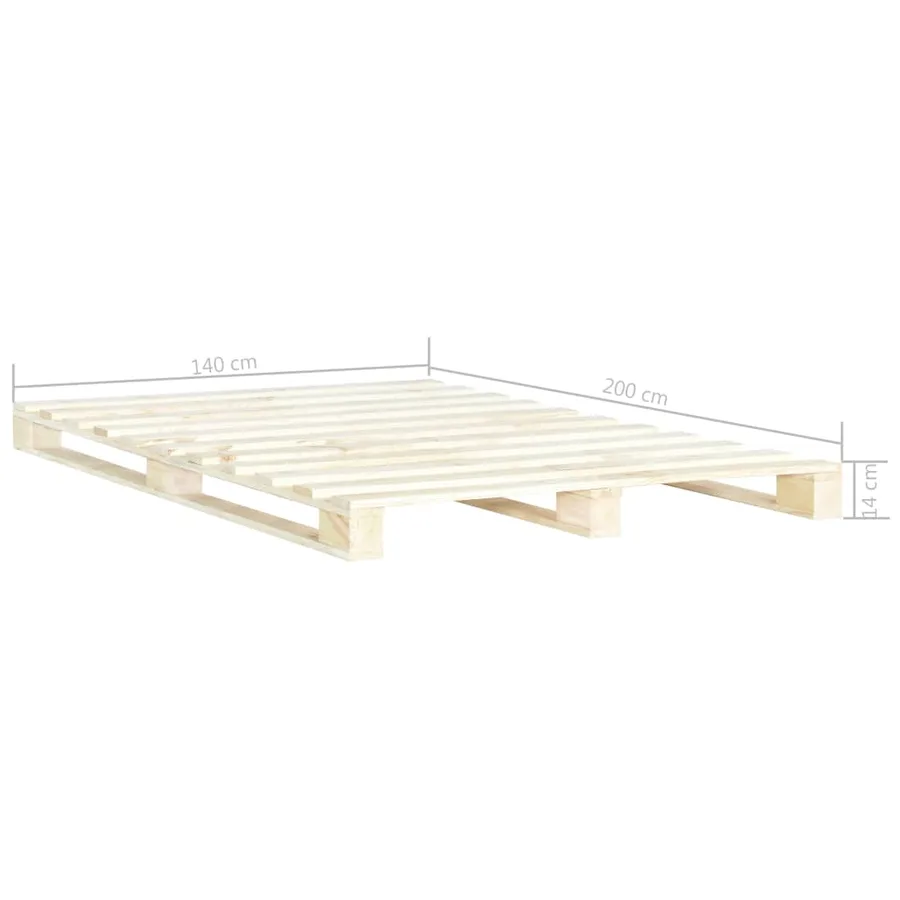 Cadre de lit de palette sans matelas 140x200 cm bois massif pin - 6
