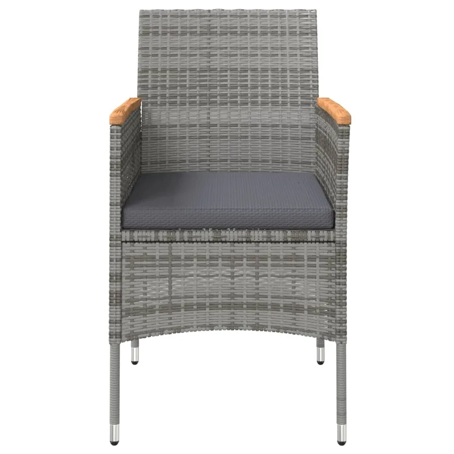 Ensemble à manger de jardin et coussins 5pcs Gris/noir - 4