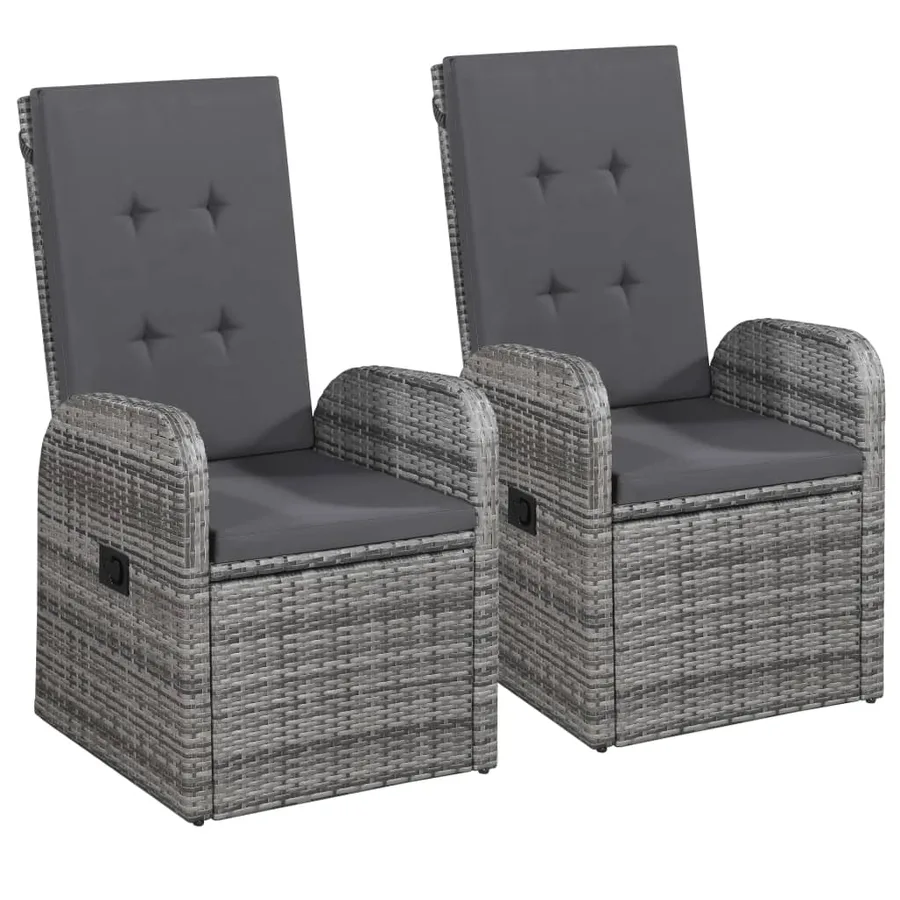 Ensemble à manger de jardin avec coussins 3 pcs Gris - 3
