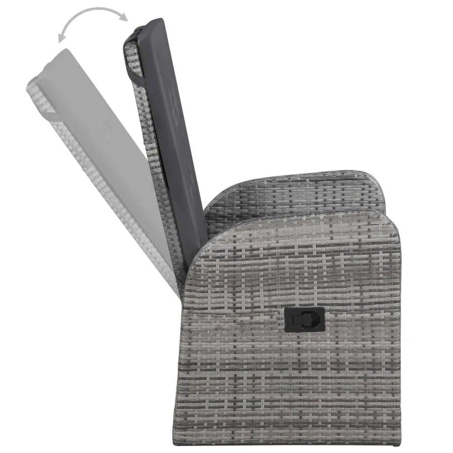 Ensemble à manger de jardin avec coussins 3 pcs Gris - 5