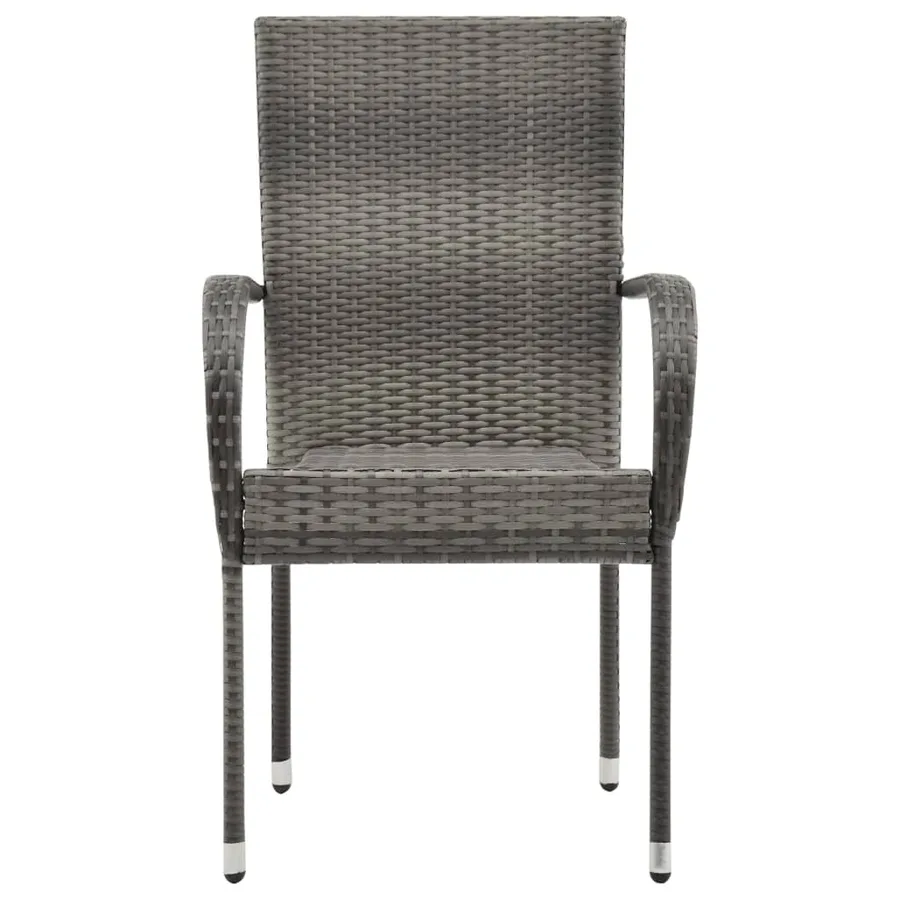Ensemble à manger de jardin 7 pcs Résine tressée Gris - 5