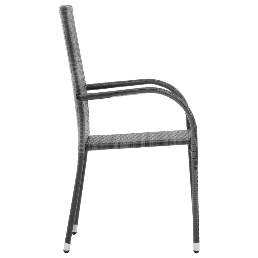 Ensemble à manger de jardin 7 pcs Résine tressée Gris - 6