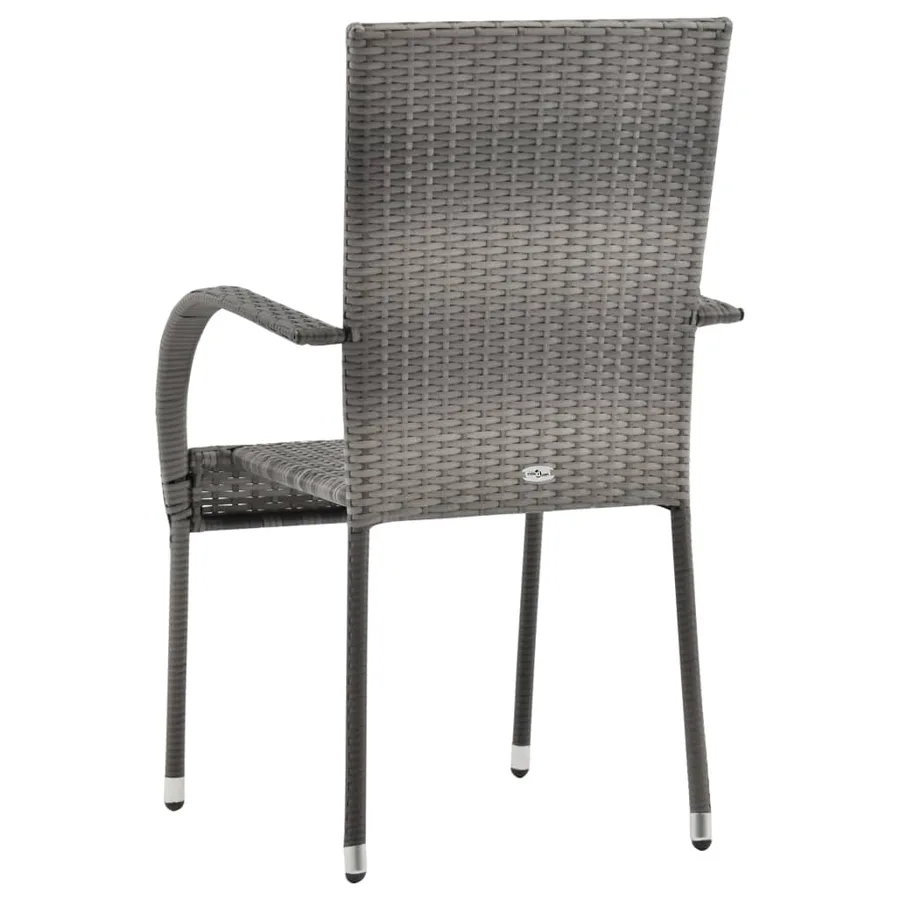 Ensemble à manger de jardin 7 pcs Résine tressée Gris - 7
