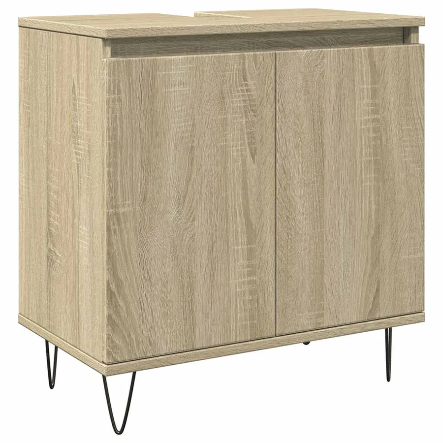 Armoire de bain chêne sonoma 58x33x60 cm bois d'ingénierie - 2
