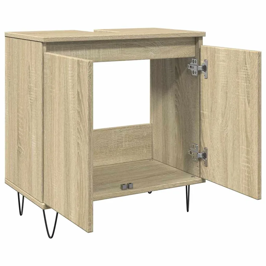 Armoire de bain chêne sonoma 58x33x60 cm bois d'ingénierie - 4