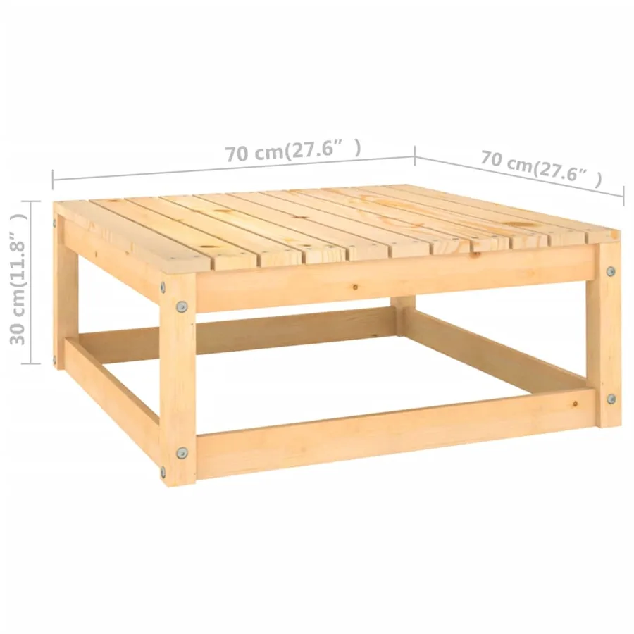 Salon de jardin 11 pcs avec coussins Bois de pin massif - 10