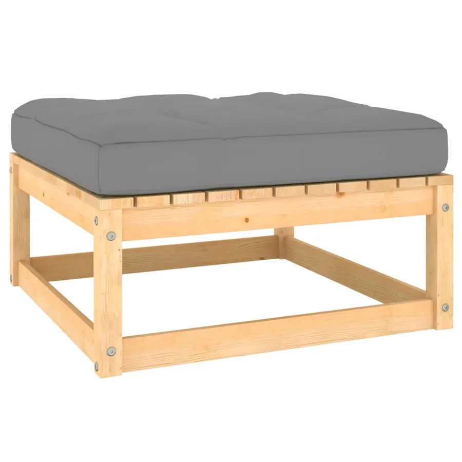 Salon de jardin 11 pcs avec coussins Bois de pin massif - 6