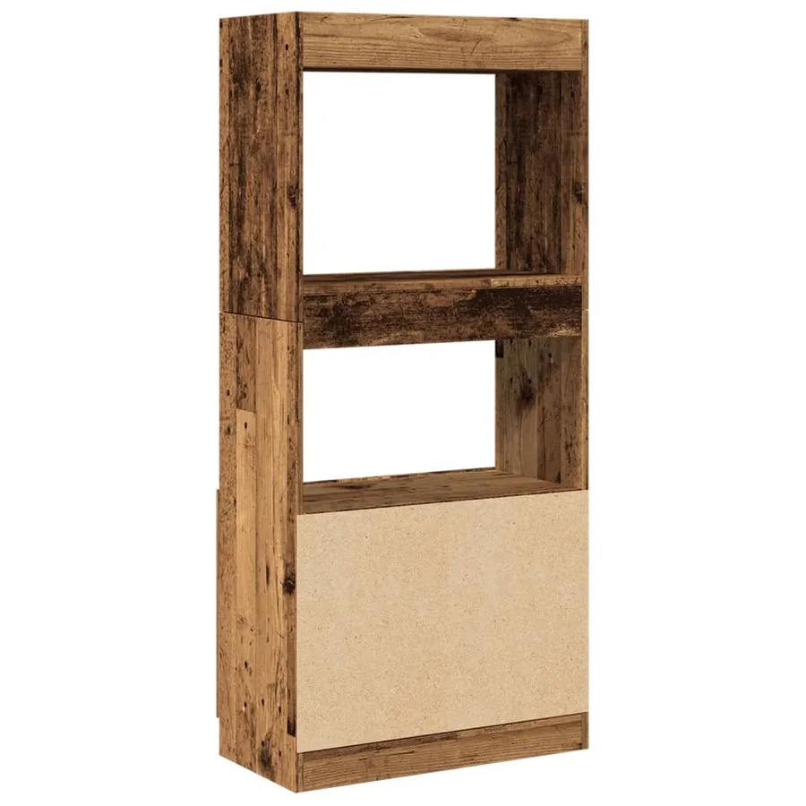 Buffet haut vieux bois 63x33x140 cm bois d'ingénierie - 7