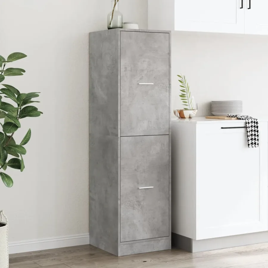 Armoire d'apothicaire gris béton 40x41x144,5 cm bois ingénierie - 3